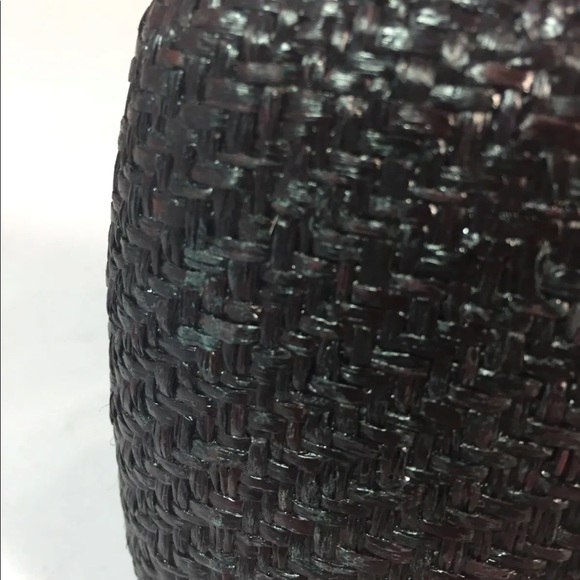 New Handmade Minaudière Clutch Black Woven Natural Fibre Tassel Gold Chain - Picture 10 of 12